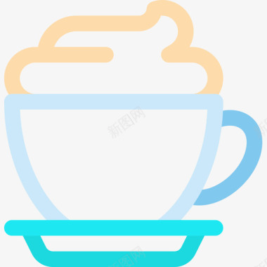 摩卡咖啡店87线性颜色图标图标