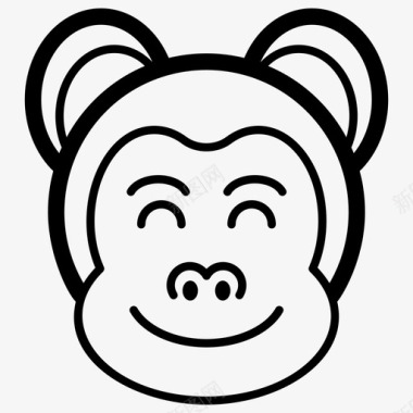 笑脸猴脸表情符号情感图标图标