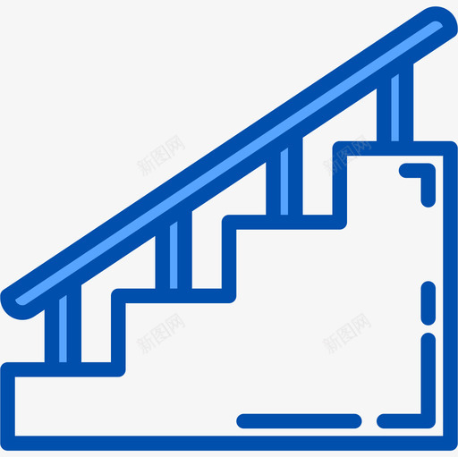 楼梯建筑103蓝色图标svg_新图网 https://ixintu.com 建筑103 楼梯 蓝色