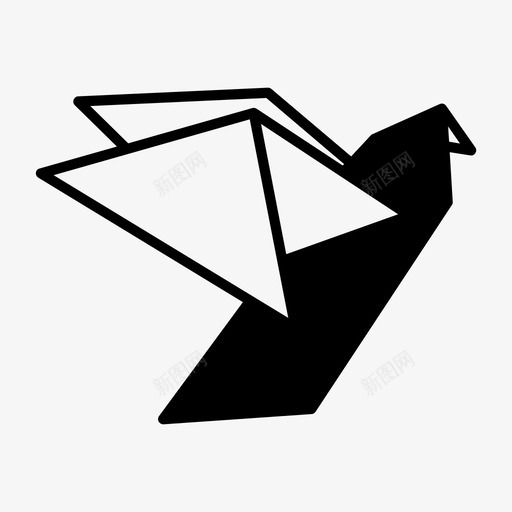 折纸鸟动物手工艺图标svg_新图网 https://ixintu.com 动物 手工艺 折纸