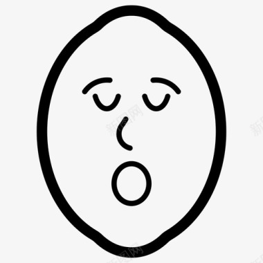 惊讶的柠檬脸表情符号情感图标图标
