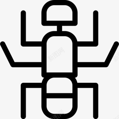 蚂蚁昆虫5线状图标图标
