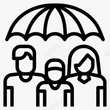 家庭保险保护伞图标图标