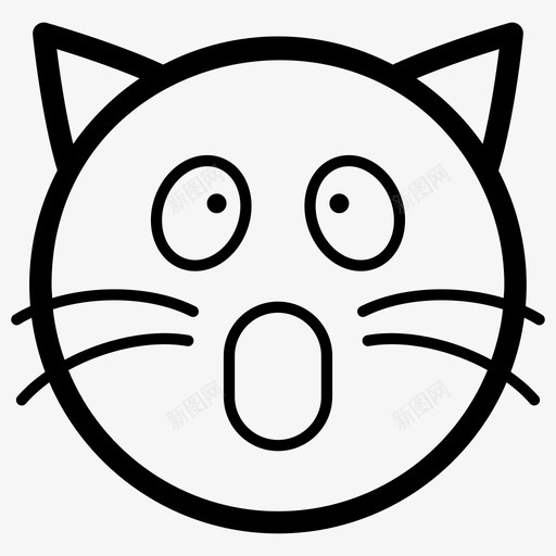 惊讶的猫脸表情符号情感图标svg_新图网 https://ixintu.com 向量 图标 情感 惊讶 猫脸 符号 表情