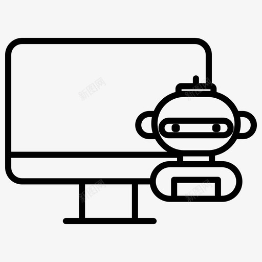 监视器人工智能机器人图标svg_新图网 https://ixintu.com 人工智能 技术 机器人 监视器