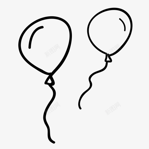 气球生日庆祝图标svg_新图网 https://ixintu.com 孩子 庆祝 气球 生日 素描 聚会