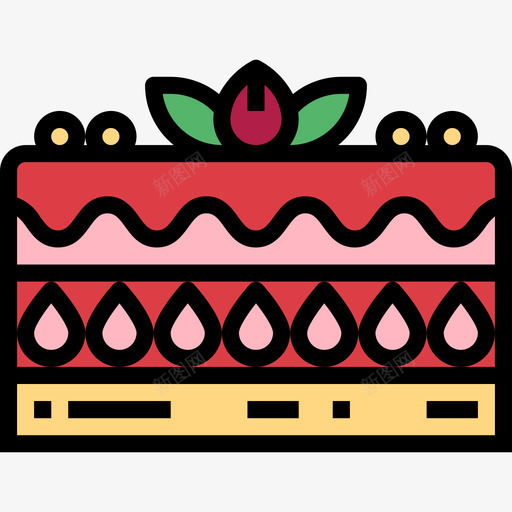蛋糕晚餐3原色图标svg_新图网 https://ixintu.com 原色 晚餐 蛋糕