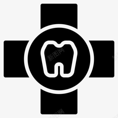 十字牙科医疗保健图标图标