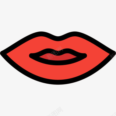 嘴唇时髦12线性颜色图标图标