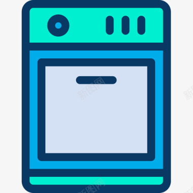 烤箱电器6线性颜色图标图标