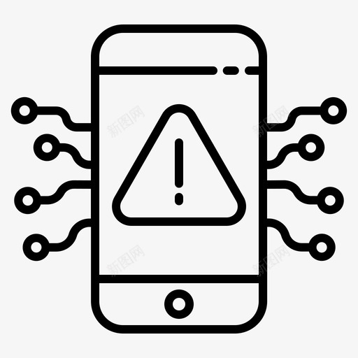 手机人工智能技术图标svg_新图网 https://ixintu.com 人工智能 手机 技术 警告