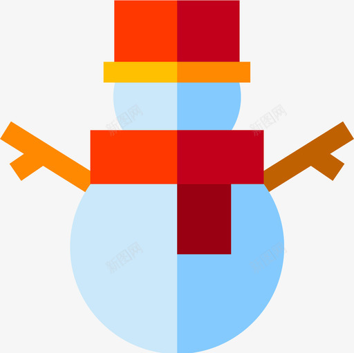 雪人圣诞144平铺图标svg_新图网 https://ixintu.com 圣诞 平铺 雪人