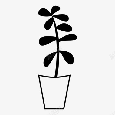 盆栽装饰植物花卉图标图标