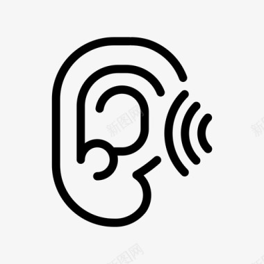 耳朵声音医学图标图标