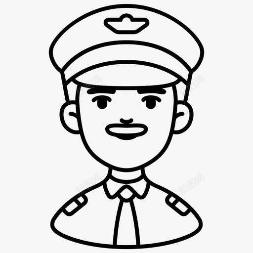 飞行员头像男性职业图标svg_新图网 https://ixintu.com 人物 头像 男性 职业 轮廓 飞行员