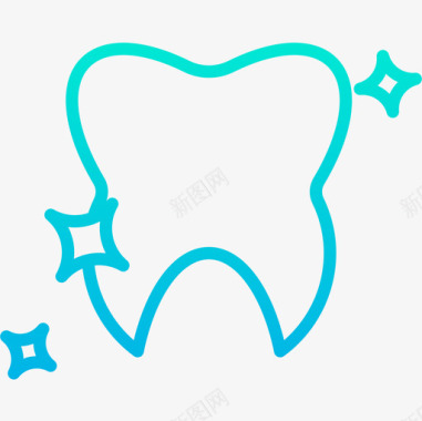 牙齿卫生19梯度图标图标