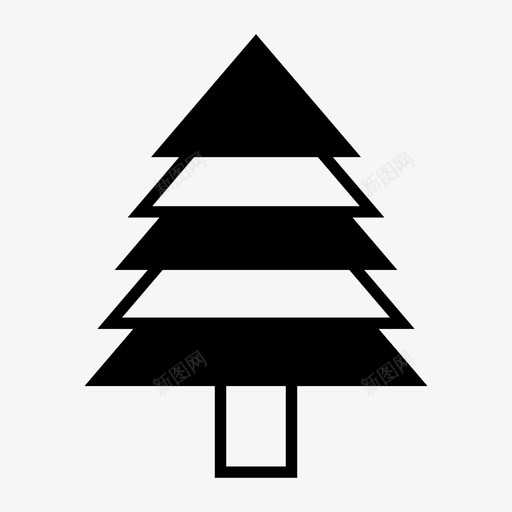 松树圣诞树花园图标svg_新图网 https://ixintu.com 圣诞树 松树 植物 花园