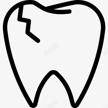 断牙牙齿18线状图标图标