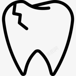 断牙断牙牙齿18线状图标高清图片