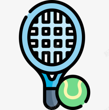 网球业余爱好和自由时间6线性颜色图标图标