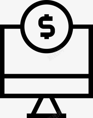 计算机美元金融图标图标