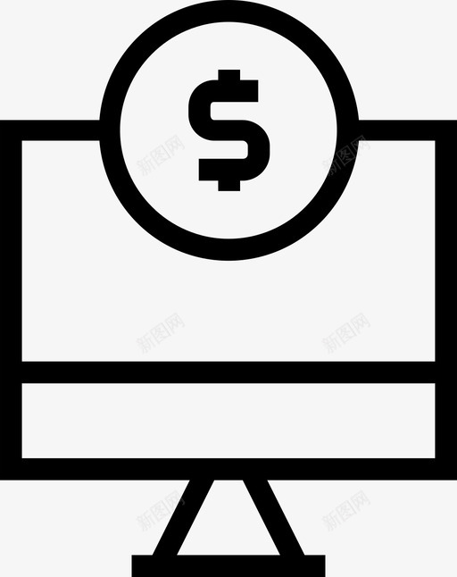 计算机美元金融图标svg_新图网 https://ixintu.com 收入 美元 计算机 货币 金融