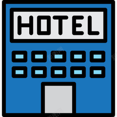酒店旅游169线性颜色图标图标
