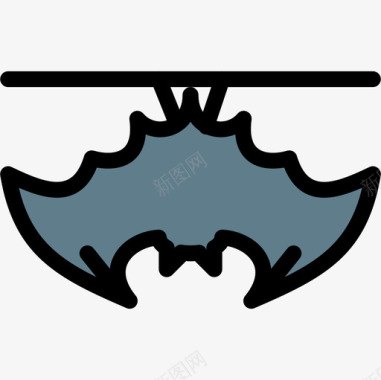 蝙蝠万圣节120线性颜色图标图标