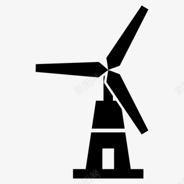 风力涡轮机空调工业图标图标