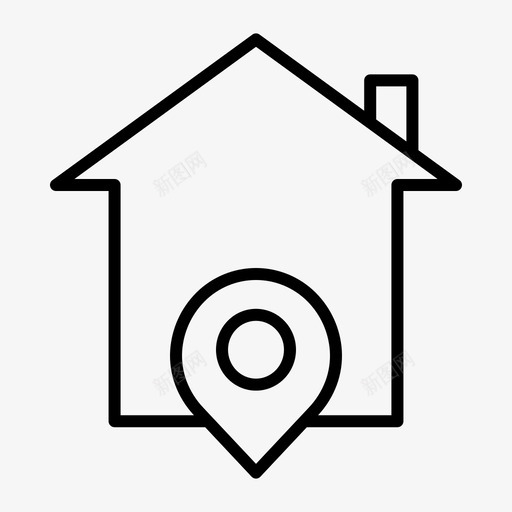 地点家位置图标svg_新图网 https://ixintu.com 位置 地图 地点 房地产 财产
