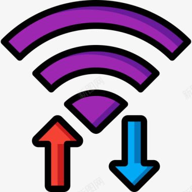 Wifi移动接口5线性颜色图标图标