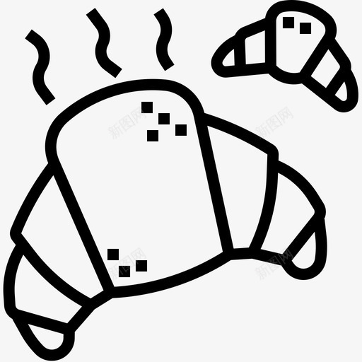 羊角面包面包咖啡图标svg_新图网 https://ixintu.com 咖啡 巴黎 爱的 羊角 面包