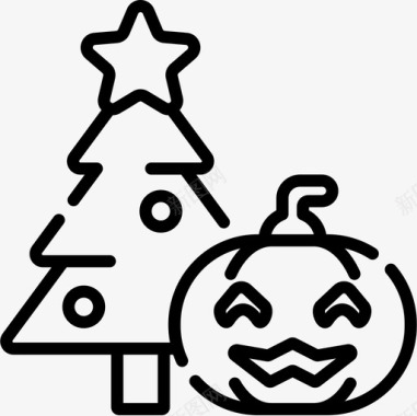 圣诞树零售价10直线型图标图标