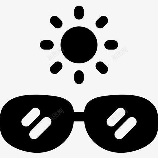 太阳镜天气176填充图标svg_新图网 https://ixintu.com 填充 天气 太阳镜
