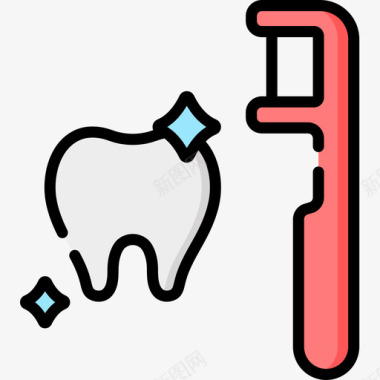 牙科牙医47线性颜色图标图标