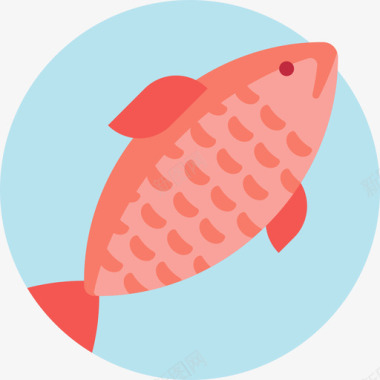鱼食物111扁平图标图标