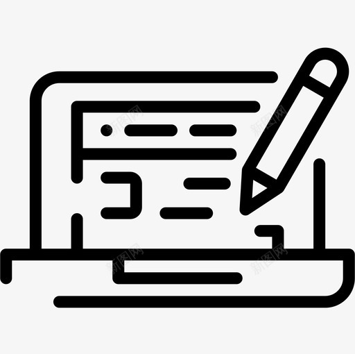 笔记本电脑在线教育10线性图标svg_新图网 https://ixintu.com 在线教育 电脑 笔记本 线性