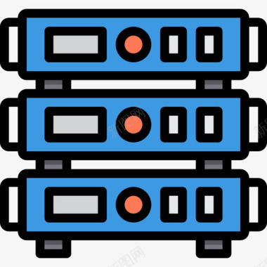 服务器计算机网络4线颜色图标图标