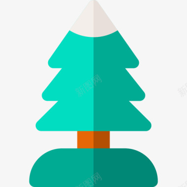 松树冬季65平坦图标图标