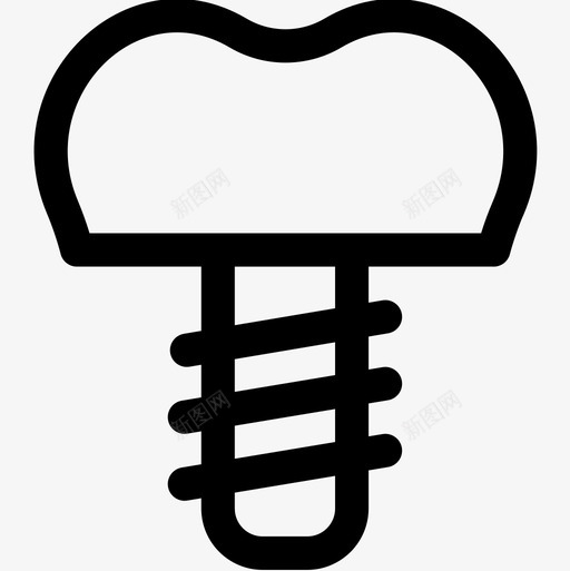 植入物牙医45线性图标svg_新图网 https://ixintu.com 植入物 牙医 线性