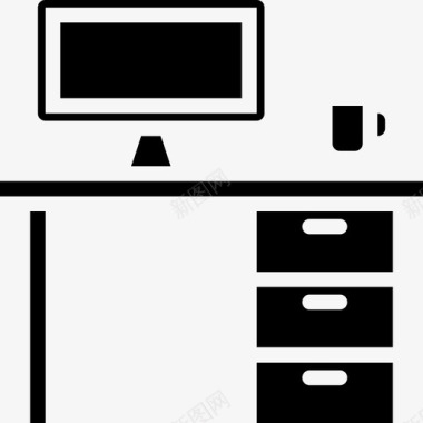办公桌家具和家居用品25填充图标图标