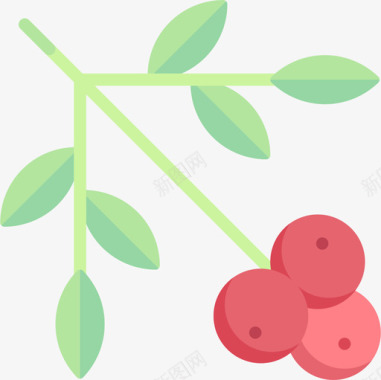 浆果感恩节46扁平图标图标