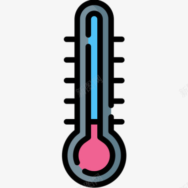 温度计冬季运动15线性颜色图标图标