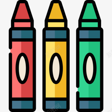 蜡笔手工艺品7线颜色图标图标