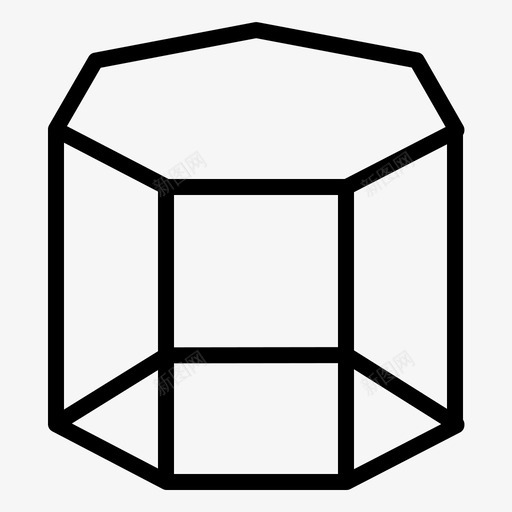 棱镜几何七边形图标svg_新图网 https://ixintu.com 几何 形状 棱镜 边形