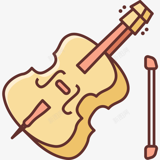 大提琴音乐104线性颜色图标svg_新图网 https://ixintu.com 大提琴 线性颜色 音乐104