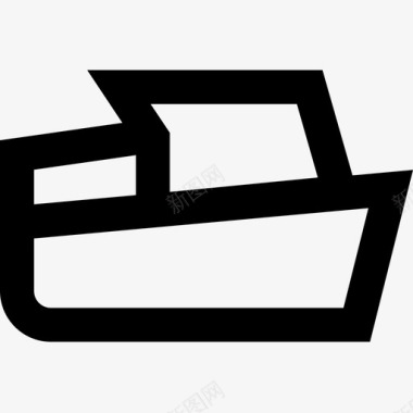 游艇船直线图标图标