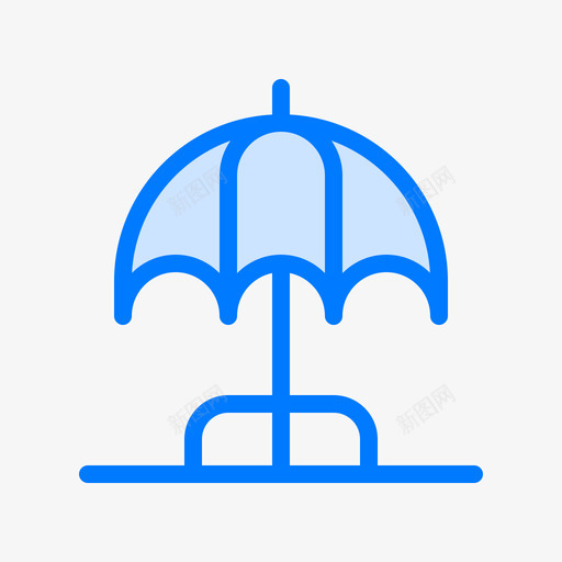 雨伞花园8蓝色图标svg_新图网 https://ixintu.com 花园 蓝色 雨伞