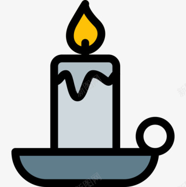 蜡烛万圣节120线颜色图标图标