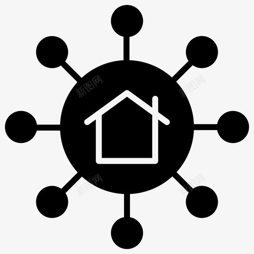 网络流量家庭图标svg_新图网 https://ixintu.com 家庭 房地产 流量 网络 财产 链接